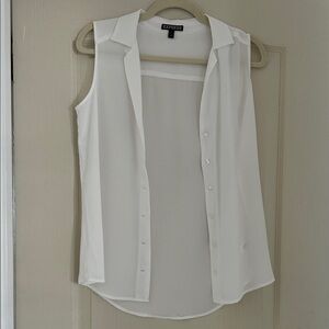 Express Women's White Sleeveless Blouse